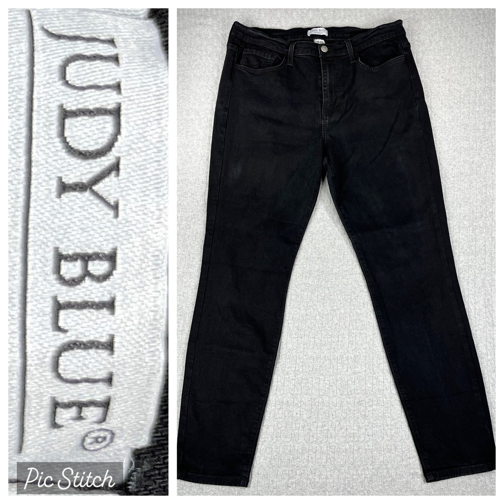 Judy‎ Blue Jeans Women Size 15/32X28 Black High Rise Skinny Slim Fit Denim